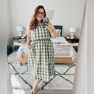 Sage Gingham Dress
